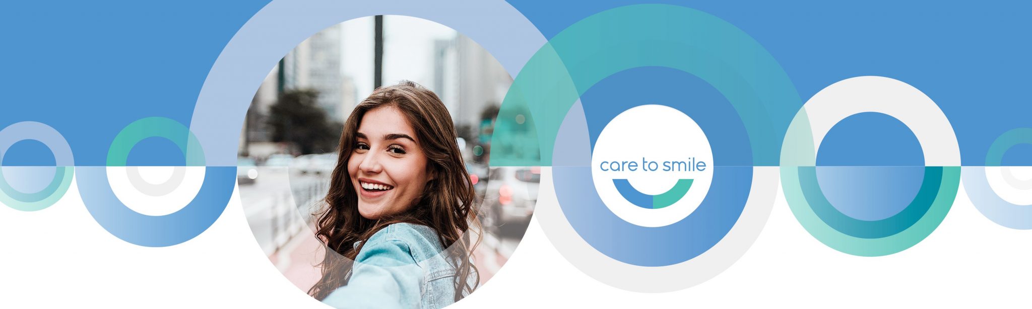 Girl smiling with white teeth and Toowong Orthodontics visual identity